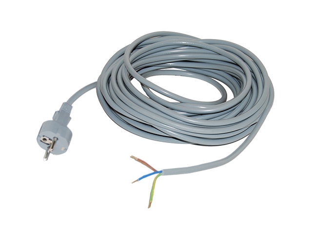 Produktbild Elektrokabel 15 Meter / 3 x 1,0 mm² / Stecker angespritzt, grau