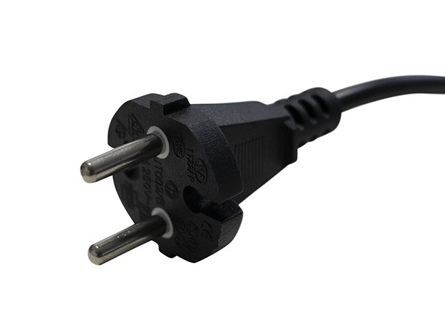 Produktbild Elektrokabel 10 Meter / 2 x 1,0 mm² - PVC ummantelt, Farbe schwarz, gerader Kaltgerätestecker