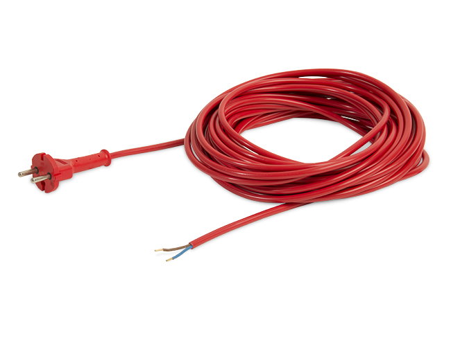 Produktbild Elektrokabel 15 Meter / 2 x 1,0 mm² / Stecker angespritzt, rot